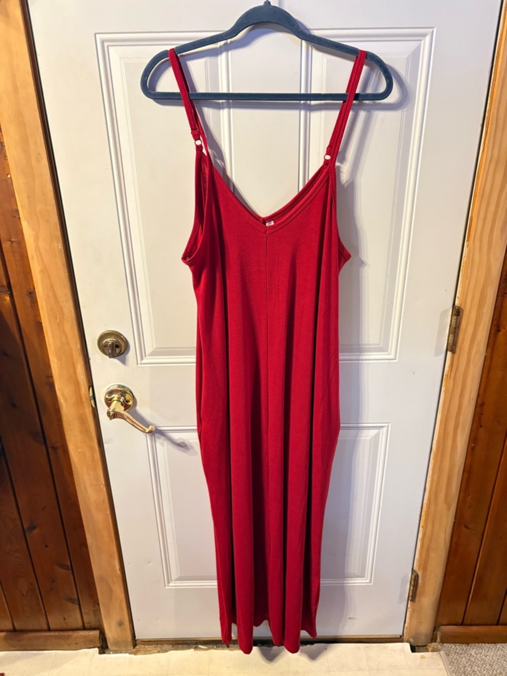 Zenana Long Red Dress Adj Straps Size XL